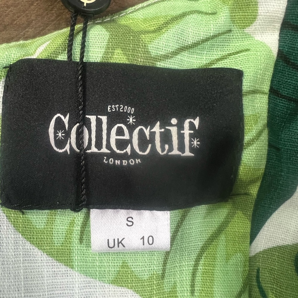 Collectif Mainline Jade Banana Leaf swing dress - Picture 11 of 13